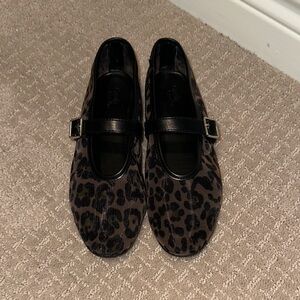 Camila Coelho Black Leopard Flats